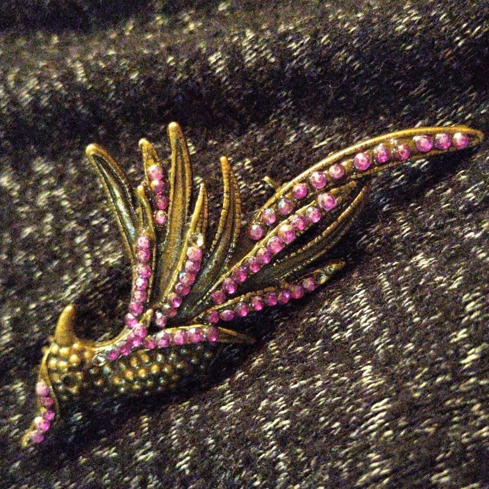 Purple bird pin vintage